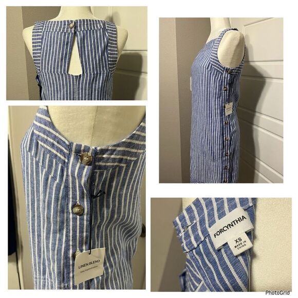 FORCYNTHIA Stripe Button Down Dress - Picture 2 of 2